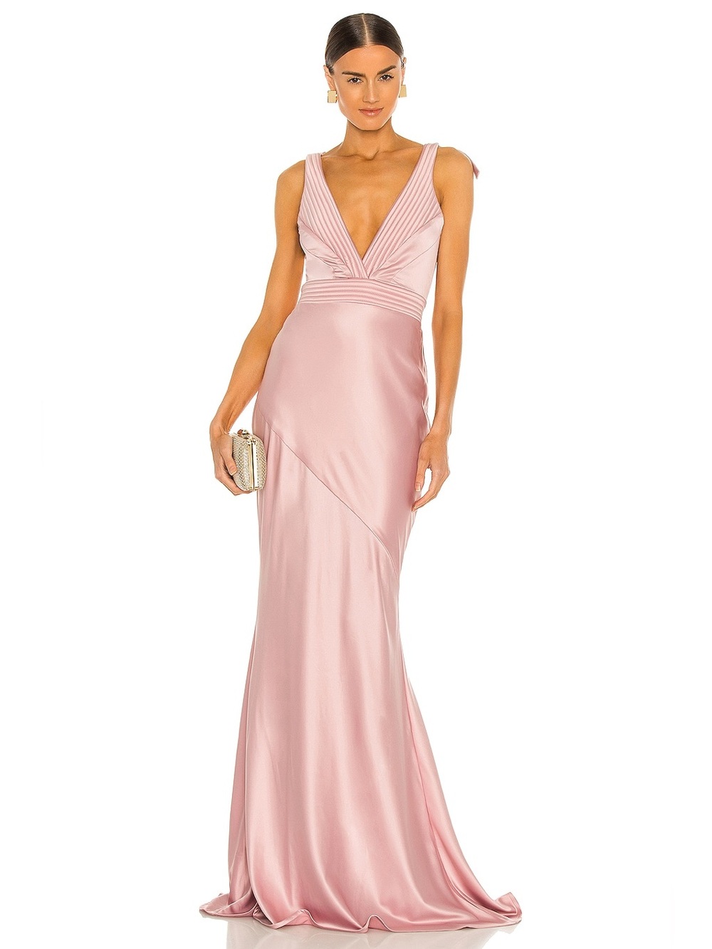 ZHIVAGO Beloved Gown in Blush V-neck Maxi dress